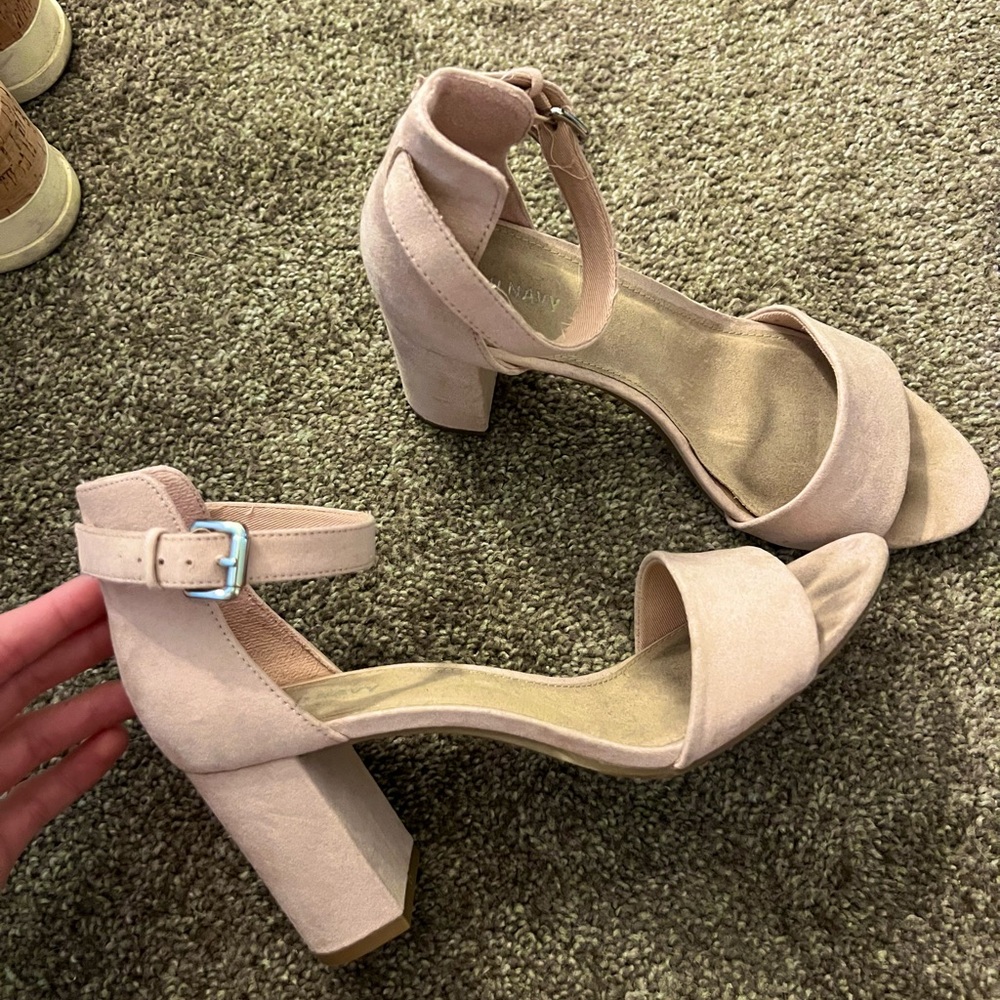 Old Navy Blush Pink Suede Heels